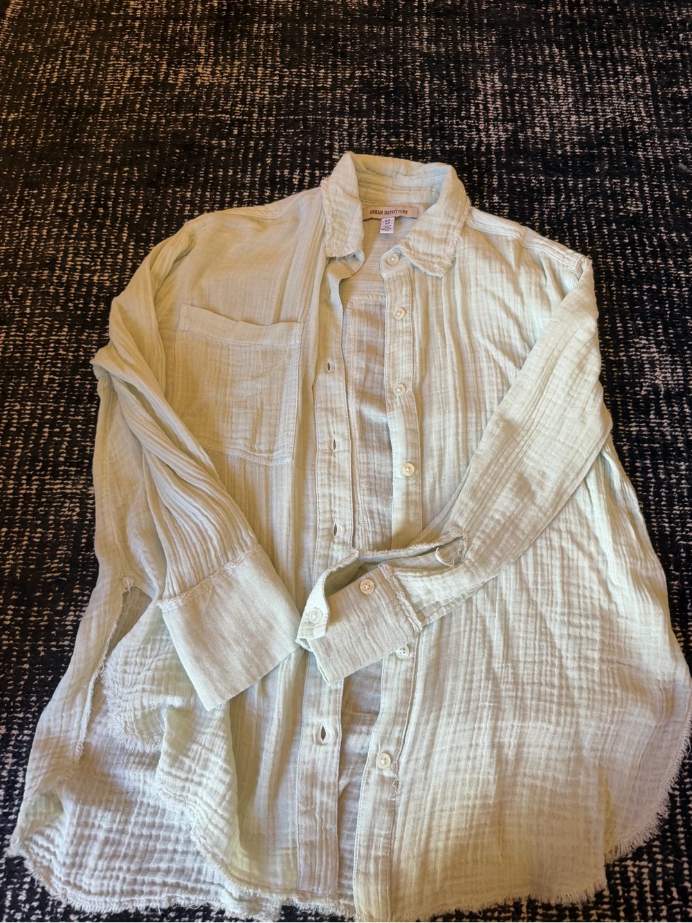 Urban outfitters Light Mint Gauze Button-Up Shirt